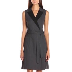Calvin Klein Color Block Faux Wrap Dress